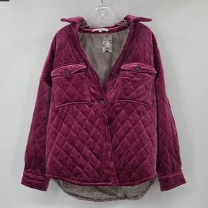 Karlie Quilted Purple Teddy Overaized Jacket Women's Size M